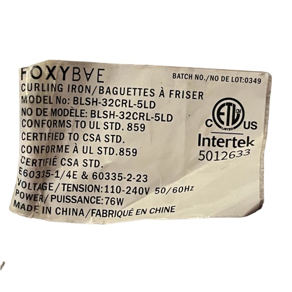 FOXYBAE brand ceramic curling wand. Gently used. - Picture 4 of 4